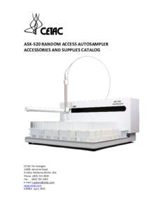 CETAC ASX-520 Autosampler Accessories and Supplies Catalog