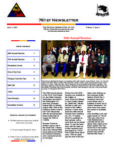761st Newsletter The Official Newsletter of the 761st Tank Battalion & Allied Veterans Association  June 5, 2005