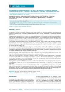 >  Article // Article Estimation de la séroprévalence du VIH et de l’hépatite C chez les usagers de drogues en France - Premiers résultats de l’enquête ANRS-Coquelicot 2011