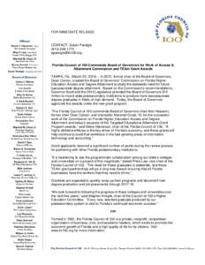 Microsoft Word - Florida Council of 100 Commends Board of Governors for Work of Access & Attainment Commission and TEAm Grant A