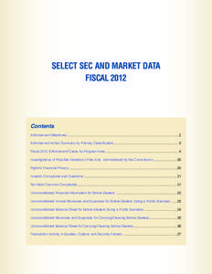 Select SEC and Market Data, Fiscal 2012