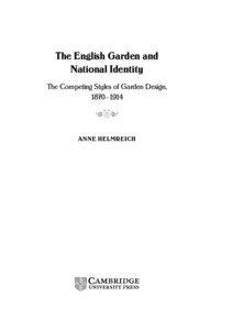 The English Garden and National Identity The Competing Styles of Garden Design,