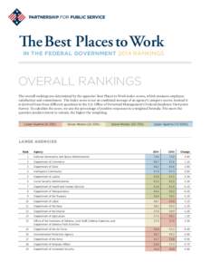 The Best Places to Work in the Federal Govnerment 2014: Overall Rankings