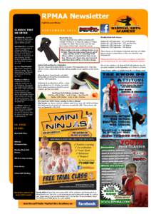 RPMAA Newsletter Fight for your fitness CLASSES THAT WE OFFER Tae Kwon Do - Suitable