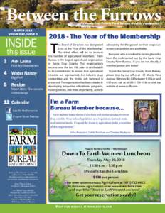 Between the Furrows A Santa Cruz County Farm Bureau Monthly Publication march 2018 Volume 42, Issue 3