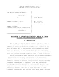UNITED STATES DISTRICT COURT EASTERN DISTRICT OF LOUISIANA[removed]Plaintiff,