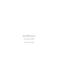 The MATH Library (Version alphaC´esar A. R. Crusius  MATH LIBRARY (Version alpha)