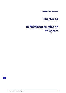 Consumer Credit sourcebook  Chapter 14 Requirement in relation to agents