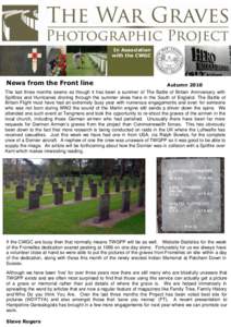 In Association with the CWGC News from the Front line  Autumn 2010