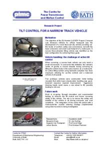 The Centre for Power Transmission and Motion Control Research Project  TILT CONTROL FOR A NARROW TRACK VEHICLE