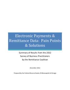 Electronic Payments & Remittance Data: Pain Points & Solutions