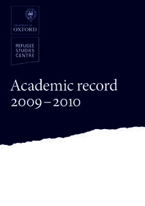 Academic record 2009 – 2010 Introduction The Centre