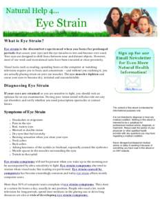Natural Help for Eye Strain