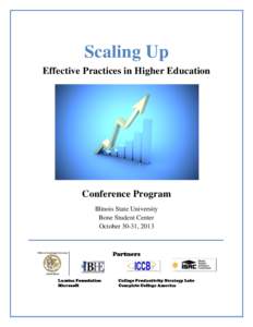 Scaling Up Effective Practices in Higher Education Conference Program Illinois State University Bone Student Center