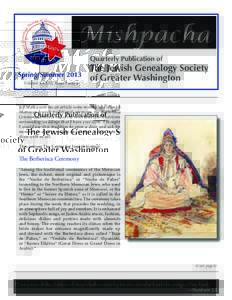 Mishpacha Quarterly Publication of Spring/Summer 2013 Volume XXXIII, Issue 3 and 4