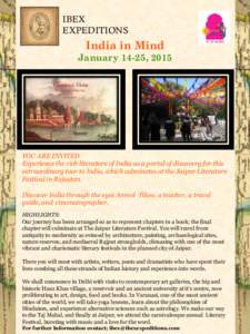 IBEX EXPEDITIONS India in Mind January 14-25, 2015