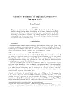 Finiteness theorems for algebraic groups over function fields Brian Conrad