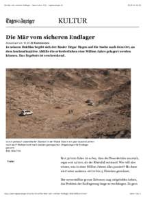 Die Mär vom sicheren Endlager - News Kultur: Film - tagesanzeiger.ch:48 KULTUR Die Mär vom sicheren Endlager