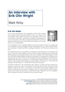 An interview with Erik Olin Wright Mark Kirby