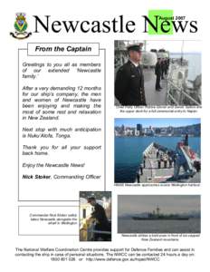 Newcastle News August 2007 From the Captain Greetings to you all as members of our extended ‘Newcastle