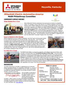 Maysville, Kentucky  Mitsubishi Electric Automotive America MASH Philanthropy Committee  COMMUNITY IMPACT REPORT