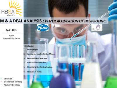 Pfizer Acquistion of Hospira Inc.