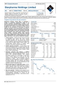BBY Company Research  25 February 2014 Starpharma Holdings Limited SPL