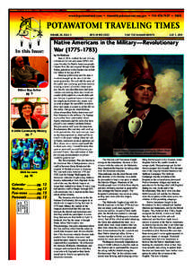 www.fcpotawatomi.com • [removed] • [removed] • FREE  POTAWATOMI TRAVELING TIMES VOLUME 20, ISSUE 1  In this Issue: