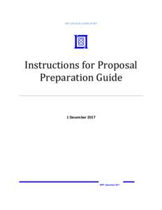 MIT LINCOLN LABORATORY  Instructions for Proposal Preparation Guide  1 December 2017