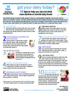10 tips got your dairy today?  Education Series