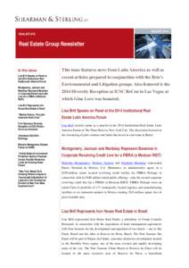 AUGUST[removed]REAL ESTATE Real Estate Group Newsletter