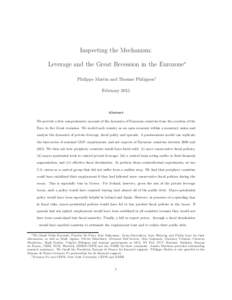 Inspecting the Mechanism: Leverage and the Great Recession in the Eurozone∗ Philippe Martin and Thomas Philippon† FebruaryAbstract