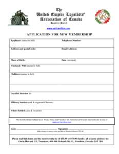 The  United Empire Loyalists’ Association of Canada Hamilton Branch www.uel-hamilton.com