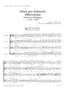 Missa pro defunctis - Offertorium (Johannes Ockeghem)  Missa pro defunctis Offertorium Johannes Ockeghem (c)