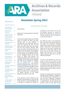 Newsletter Spring[removed]Newsletter Date Newsletter Spring 2013