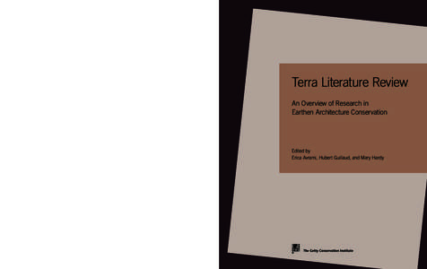 Terra Literature Review: An Overview of Research in Earthen Architecture Conservation