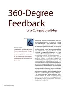 360-Degree Feedback for a Competitive Edge  By David Antonioni