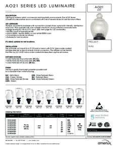 AO21 SERIES LED LUMINAIRE  AO21 LED  U