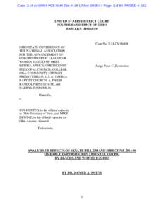 Case: 2:14-cv[removed]PCE-NMK Doc #: 18-1 Filed: [removed]Page: 1 of 89 PAGEID #: 162   UNITED STATES DISTRICT COURT SOUTHERN DISTRICT OF OHIO EASTERN DIVISION