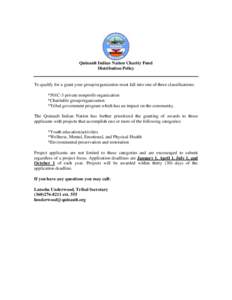 Quinault Indian Nation Charity Fund