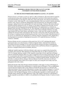 Faculty Document[removed]University of Wisconsin-Madison - 2 October 2000