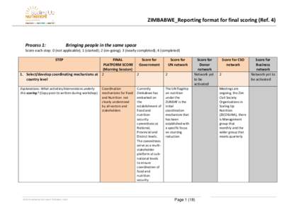 ZIMBABWE_Reporting format for final scoring (Ref. 4)  Process 1: Bringing people in the same space