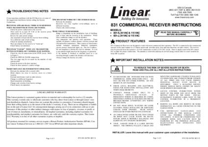 USA & Canada[removed] &[removed][removed]Toll Free FAX[removed]www.linearcorp.com
