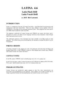 LATINA 4.6 Latin Flash Drill Latin Vocab Drill (cRob Latousek  INTRODUCTION