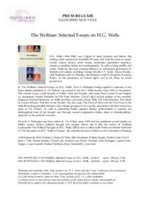 PRESS RELEASE  EQUILIBRIS NEW TITLE The Wellsian: Selected Essays on H.G. Wells