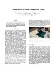 A Unified Framework for Human-Robot Knowledge Transfer Nishant Shukla, Caiming Xiong and Song-Chun Zhu Center for Vision, Cognition, Learning and Autonomy University of California, Los Angeles, USA  Abstract
