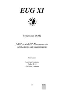 EUG XI  Symposium PCM2 Self-Potential (SP) Measurements: Applications and Interpretations