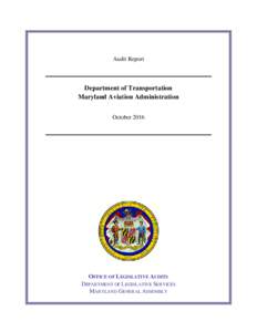 Department of Transportation - Maryland Aviation Administration