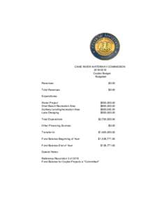 Cane River Waterway CANE RIVER Commission WATERWAY COMMISSIONCapital Budget