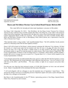 FOR IMMEDIATE RELEASE September 20, 2012 Contact: Paola Avila[removed]cell)
